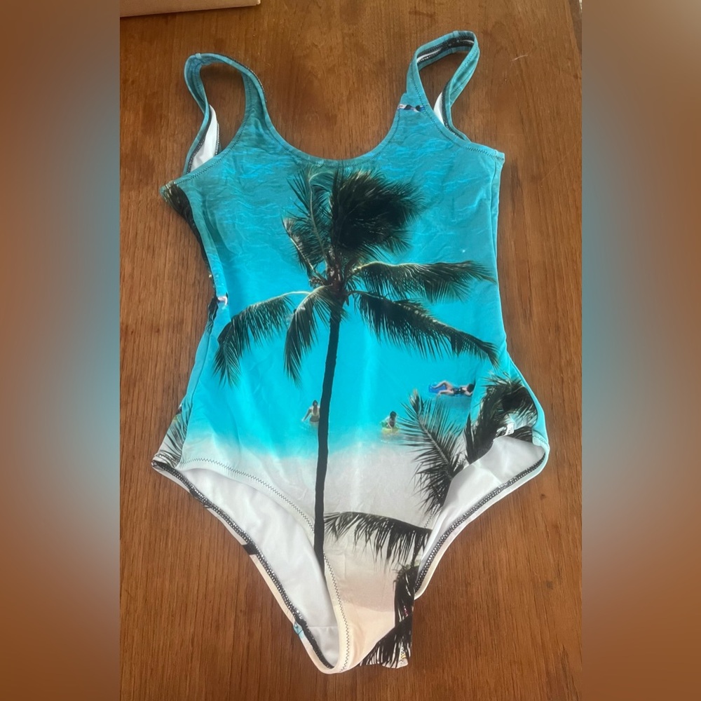 Tropical Blue Print Swimsuit